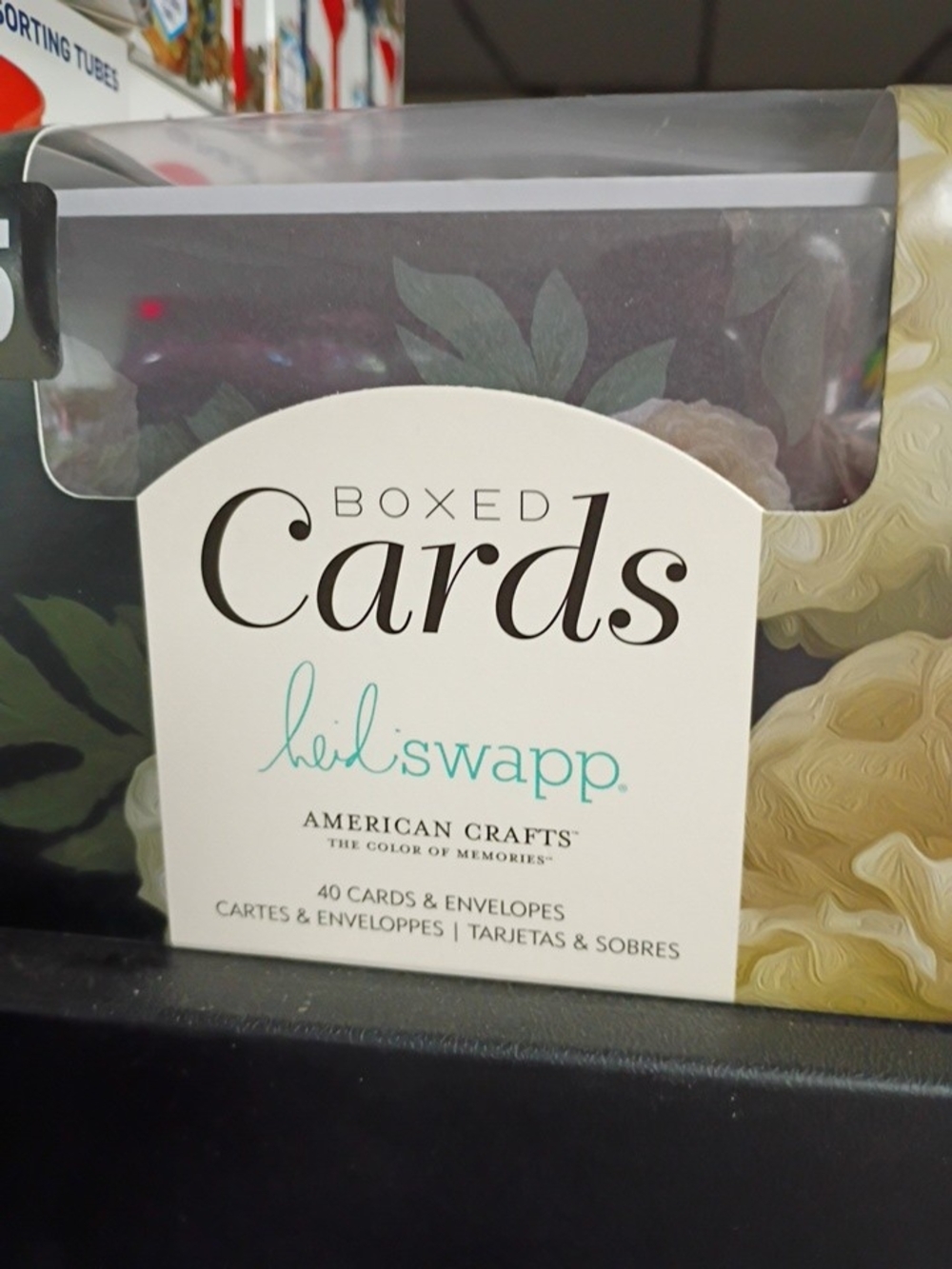 40 Heidi Swapp Boxed Cards – Floral Design (Cream/Green)